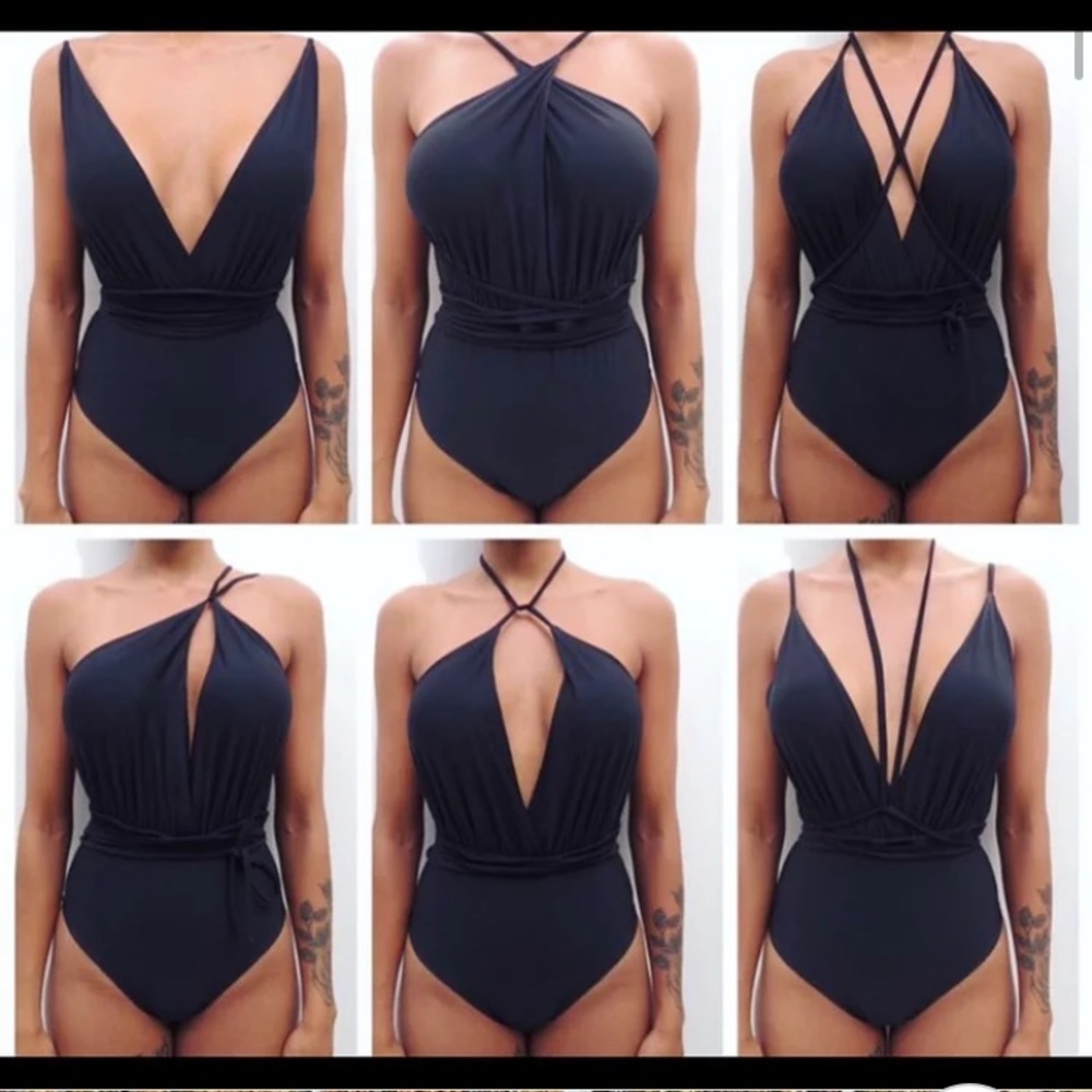 ☀️Plus-size Slimming back onesie 1piece black free